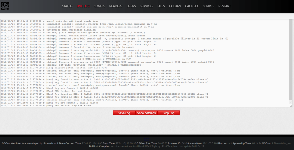 Mega OSTool  Android oscam emu ARMv7 Cortex A9 Amlogic MX